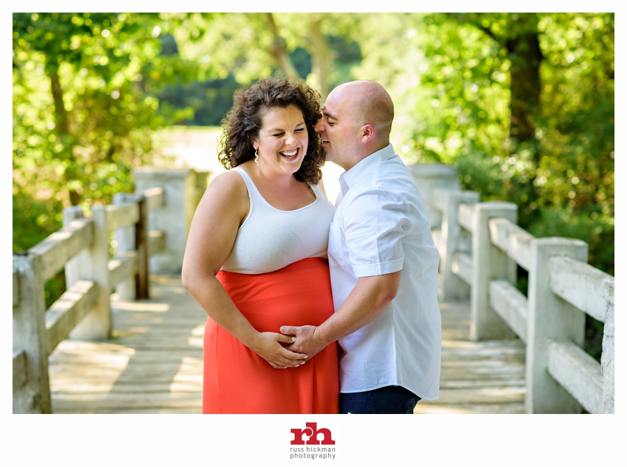A husband holds his wife's belly during their New Jersey Maternity Session.